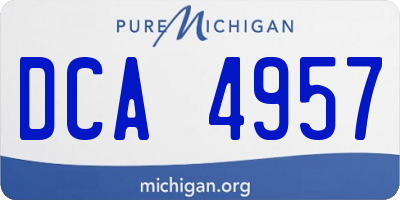 MI license plate DCA4957