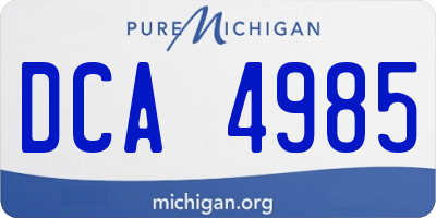 MI license plate DCA4985