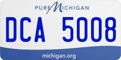 MI license plate DCA5008