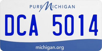 MI license plate DCA5014