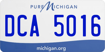 MI license plate DCA5016