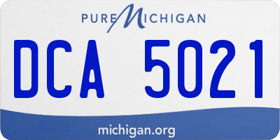 MI license plate DCA5021