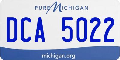 MI license plate DCA5022