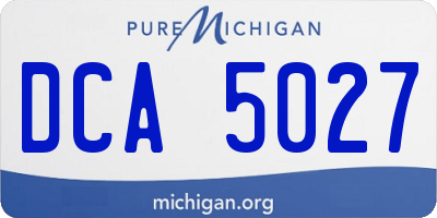MI license plate DCA5027