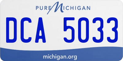 MI license plate DCA5033