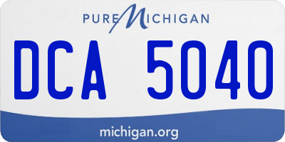 MI license plate DCA5040