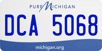 MI license plate DCA5068