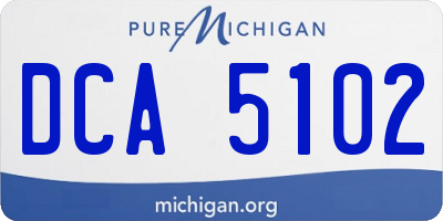 MI license plate DCA5102