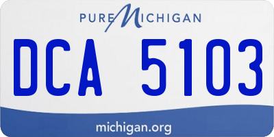 MI license plate DCA5103