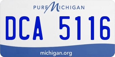 MI license plate DCA5116