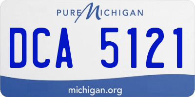 MI license plate DCA5121