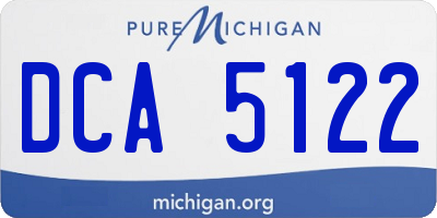 MI license plate DCA5122