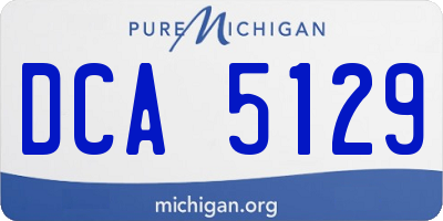 MI license plate DCA5129