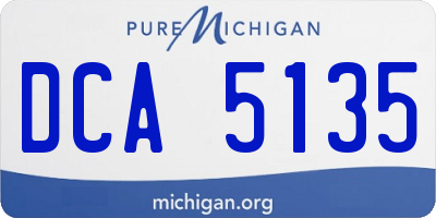 MI license plate DCA5135