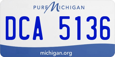 MI license plate DCA5136