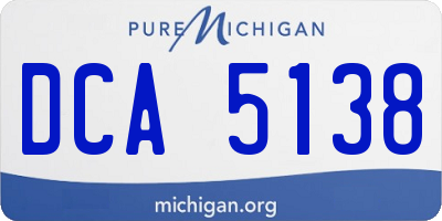MI license plate DCA5138
