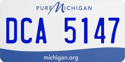 MI license plate DCA5147