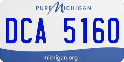 MI license plate DCA5160