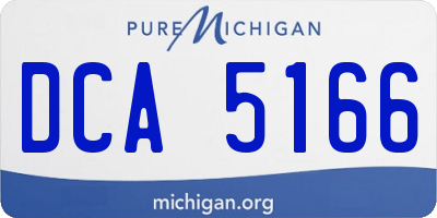 MI license plate DCA5166