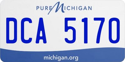 MI license plate DCA5170