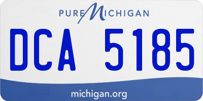 MI license plate DCA5185