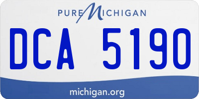 MI license plate DCA5190