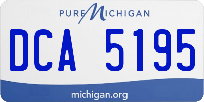MI license plate DCA5195