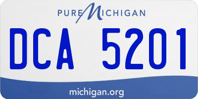 MI license plate DCA5201