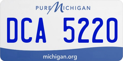 MI license plate DCA5220