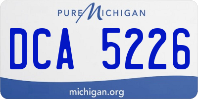 MI license plate DCA5226