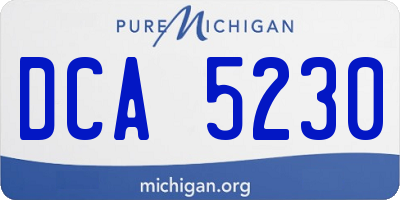MI license plate DCA5230