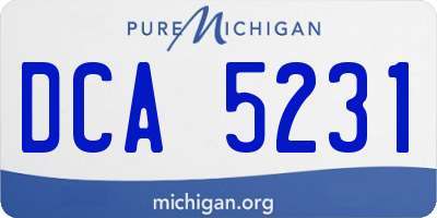 MI license plate DCA5231