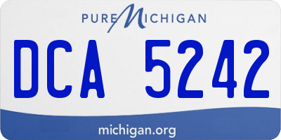 MI license plate DCA5242