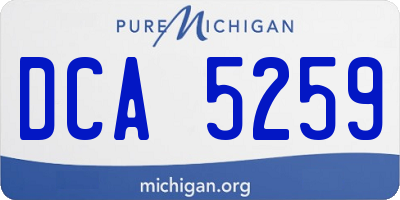 MI license plate DCA5259