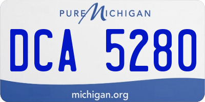 MI license plate DCA5280