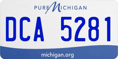 MI license plate DCA5281