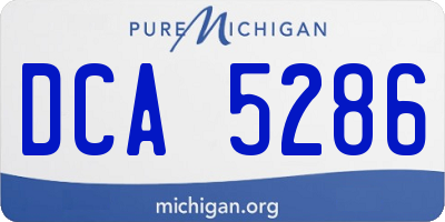 MI license plate DCA5286