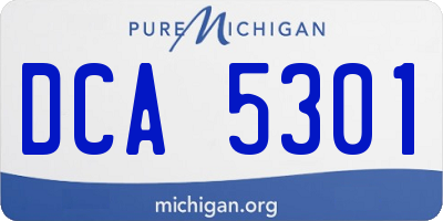 MI license plate DCA5301