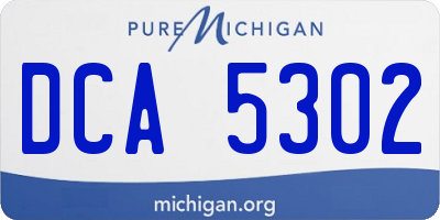 MI license plate DCA5302