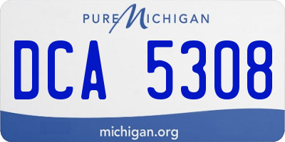 MI license plate DCA5308