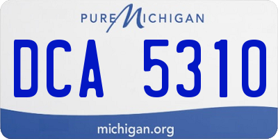 MI license plate DCA5310