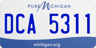 MI license plate DCA5311