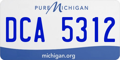 MI license plate DCA5312