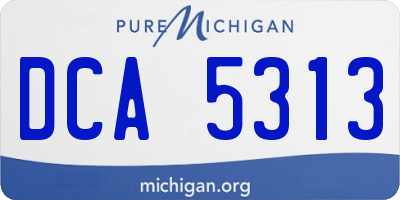 MI license plate DCA5313