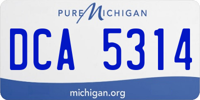 MI license plate DCA5314