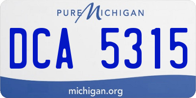 MI license plate DCA5315