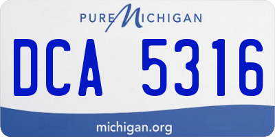 MI license plate DCA5316