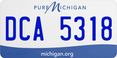 MI license plate DCA5318
