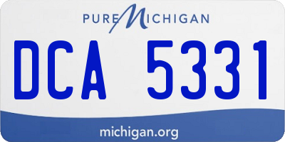 MI license plate DCA5331
