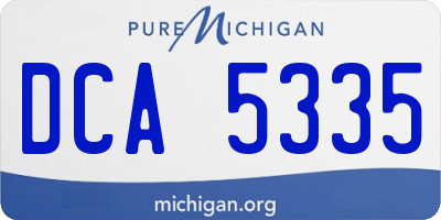 MI license plate DCA5335